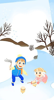 주간 PSD 나무 식물 여자 남자 어린이 겨울 일러스트 놀이 산 함께함 사람 야외 두명 강 전통놀이 즐거움 팽이 팽이치기 천진난만 팽이채 어린이만 국내일러스트 자연요소 전통 계절 감정 컨셉 놀이용품 파일형식