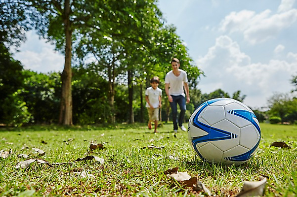 포토 JPG 주간 전신 서양인 외국인 백인 해외기획촬영 공원 남자 아들 어린이 축구공 가족 모션 2014년태국 서기 사람 잔디 성인 야외 두명 앞모습 30대 축구 아빠 부자지간 국내포토 자연요소 식물 공공시설 뷰포인트 공 축구용품 관계 인종 장년 구기 파일형식