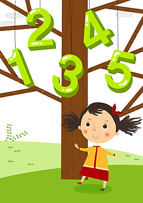 PSD 나무 식물 여자 어린이 일러스트 한명 사람 소녀 야외 숫자 여자만 여자한명만 어린이만 소녀만 소녀한명만 국내일러스트 문자 1 파일형식