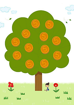 주간 PSD 나무 식물 구름 여자 꽃 어린이 일러스트 한명 사람 소녀 야외 숫자 동전 오 5 여자만 여자한명만 어린이만 소녀만 소녀한명만 국내일러스트 자연요소 문자 1 돈 파일형식