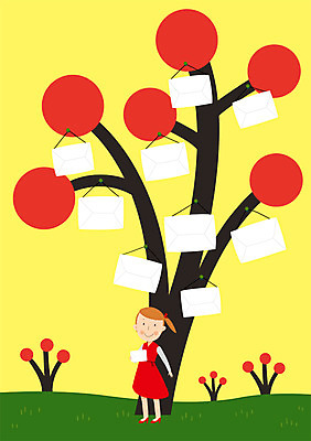 전신 PSD 나무 식물 여자 일러스트 편지봉투 프레임 한명 서기 사람 성인 야외 편지 여자만 여자한명만 성인여자만 성인만 국내일러스트 1 모션 봉투 파일형식