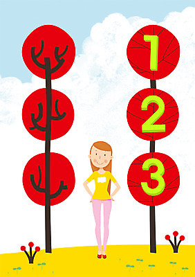 전신 PSD 나무 식물 구름 여자 일러스트 한명 서기 사람 성인 야외 숫자 여자만 여자한명만 성인여자만 성인만 국내일러스트 자연요소 문자 1 모션 파일형식