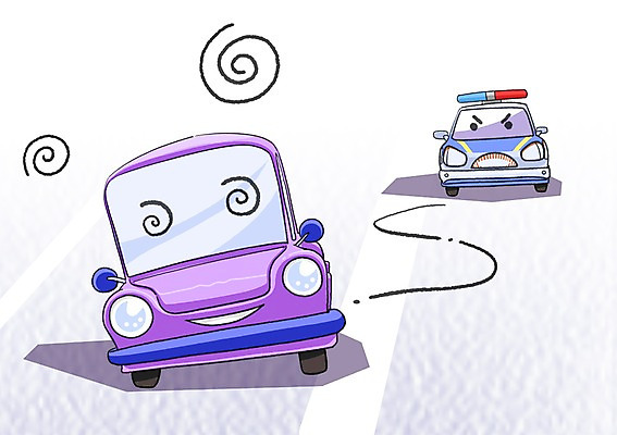 PSD 이동 일러스트 자동차 사람없음 위험 교통안전 안전운전 자동차예절 두대 음주운전 경찰차 국내일러스트 육상교통 컨셉 2 안전 운전 범죄 파일형식