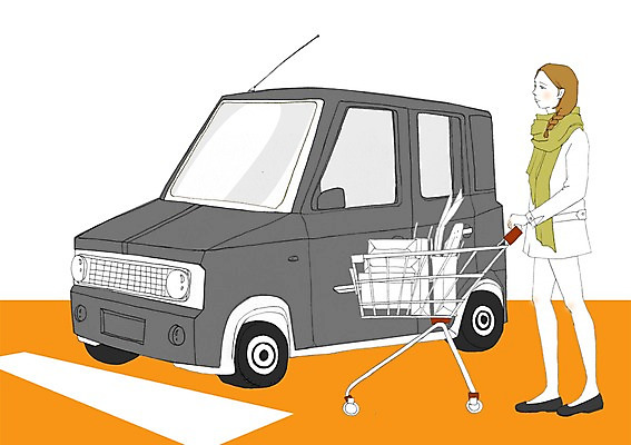 PSD 여자 이동 일러스트 자동차 한명 사람 성인 일상 쇼핑 장보기 카트 주차장 여자만 여자한명만 성인여자만 성인만 국내일러스트 1 육상교통 컨셉 라이프 파일형식