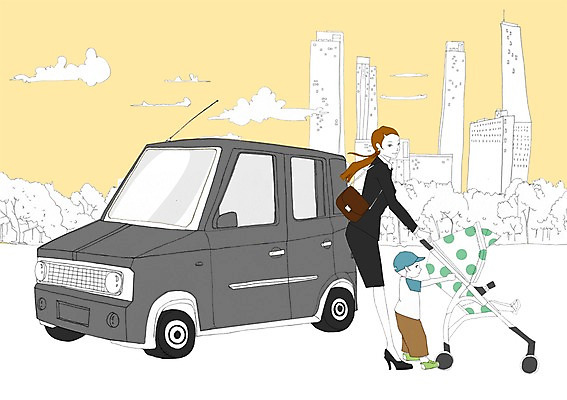 주간 PSD 공원 여자 남자 어린이 이동 일러스트 자동차 사람 빌딩 성인 야외 산책 도시 유모차 국내일러스트 모자관계 자연요소 공공시설 아들 육상교통 컨셉 가족 엄마 휴식 건물 아기용품 파일형식