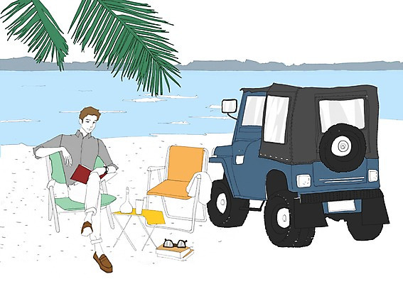 주간 PSD 남자 바다 이동 의자 일러스트 자동차 휴식 한명 사람 성인 해변 야외 책 독서 남자만 남자한명만 성인남자만 성인만 국내일러스트 자연요소 1 육상교통 가구 컨셉 파일형식