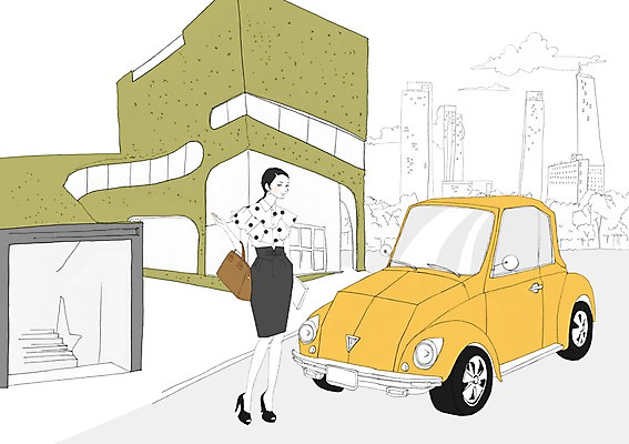 주간 전신 PSD 여자 도로 이동 가방 일러스트 자동차 한명 사람 빌딩 성인 야외 건물 도시 여자만 여자한명만 성인여자만 성인만 국내일러스트 자연요소 1 건축물 잡화 길 육상교통 컨셉 교통시설 파일형식