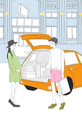 주간 PSD 모자 커플 여자 남자 이동 일러스트 자동차 조명 사람 성인 야외 두명 건물 쇼핑 쇼핑백 상점 임산부 자동차트렁크 성인만 국내일러스트 자연요소 건축물 잡화 육상교통 컨셉 가방 관계 임신 파일형식