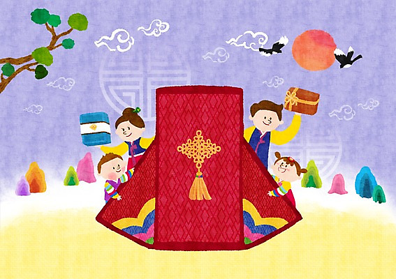 PSD 식물 구름 여자 남자 어린이 백그라운드 일러스트 가족 조류 새해 산 프레임 복주머니 함께함 선물 사람 여러명 성인 태양 화목 소나무 한복 까치 새해선물 전통프레임 국내일러스트 자연요소 나무 동물 한국전통 전통 다수 컨셉 관계 전통소품 전통의상 파일형식 명절선물