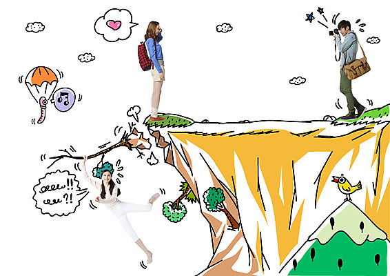 전신 외국인 편집 편집이미지 여자 남자 여행 백그라운드 조류 포토일러 매달리기 서기 들기 사람 동양인 성인 세명 카메라 절벽 한국인 나뭇가지 하트 디지털합성 합성 기념사진 성인만 이미지편집 AI파일 모양 나무 동물 모션 인종 전자제품 파일형식 벡터