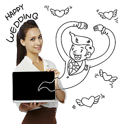 서양인 외국인 편집 편집이미지 여자 남자 결혼 백그라운드 날개 포토일러 서기 미소 들기 이벤트 상반신 성인 두명 노트북 하트 디지털합성 합성 성인만 나오기 이미지편집 AI파일 모양 모션 표정 사람 인종 전자제품 파일형식 벡터