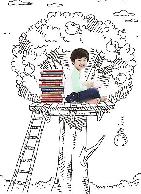 전신 나무 구름 편집 편집이미지 어린이교육 남자 어린이 백그라운드 사다리 포토일러 한명 미소 들기 사람 앉기 동양인 소년 옆모습 책 한국인 사과 디지털합성 합성 사과나무 남자만 남자한명만 어린이만 소년만 소년한명만 이미지편집 AI파일 자연요소 식물 1 교육 뷰포인트 과일 모션 표정 인종 도구 파일형식 벡터