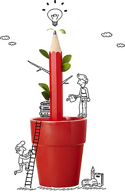 전신 구름 편집 편집이미지 교육 남자 화분 백그라운드 잎 전구 사다리 포토일러 서기 사람 두명 책 연필 물뿌리개 디지털합성 합성 남자만 이미지편집 AI파일 자연요소 식물 모션 학용품 필기구 도구 파일형식 벡터