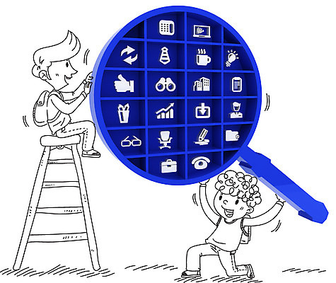 전신 편집 편집이미지 교육 남자 백그라운드 사다리 포토일러 돋보기 들기 사람 두명 앞모습 옆모습 디지털합성 합성 남자만 이미지편집 AI파일 뷰포인트 모션 도구 파일형식 벡터