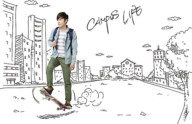 전신 편집 편집이미지 남자 대학생 백그라운드 학교 놀이 포토일러 한명 사람 동양인 성인 건물 앞모습 한국인 스케이트보드 승차 디지털합성 합성 남자만 남자한명만 성인남자만 성인만 이미지편집 AI파일 1 학생 건축물 교육 뷰포인트 모션 인종 보드_스포츠 파일형식 벡터