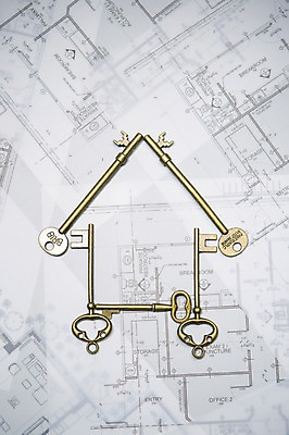 포토 JPG 스튜디오촬영 종이 열쇠 부동산 주택 실내 사람없음 경제 설계도 오브젝트 국내포토 건설업 내부 건물 재산 파일형식