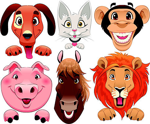 EPS 해외이미지 동물 캐릭터 응시 행복 얼굴 새끼 일러스트 가족 동물원 돼지고기 반려동물 농장 머리 고양이 원숭이 표현 아기 돼지 입 그룹 개 강아지 사자 만화 오브젝트 코믹 고립 해외202004 해외일러스트 일러캐릭터 시선 감정 농업 포유류 관계 육류 사람 신체부위 파일형식 벡터 이미지허브