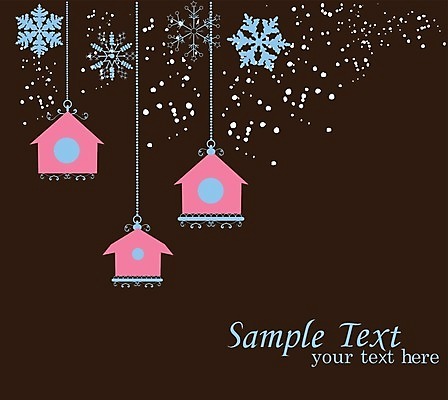 EPS 해외이미지 실루엣 일러스트 눈꽃 매달리기 사람없음 검은색 새장 눈꽃무늬 해외일러스트 컬러 무늬 모션 눈_날씨 촬영기법 케이지 파일형식 벡터 이미지허브