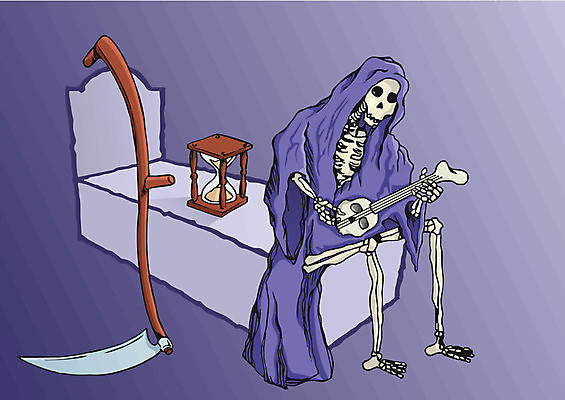 EPS 해외이미지 음악 일러스트 골격 앉기 할로윈 기구 죽음 스케치 모래시계 공상 그런지 해외202004 해외일러스트 모래 시계 모션 문화예술 미술 파일형식 벡터 이미지허브