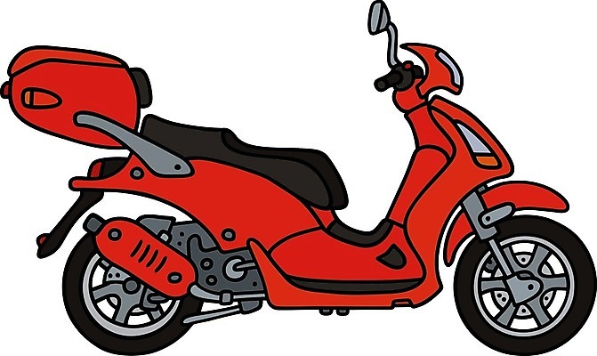 EPS 해외이미지 일러스트 사람없음 빨간색 스쿠터 오토바이 클래식 해외202004 해외일러스트 컬러 컨셉 바이크 파일형식 벡터 이미지허브
