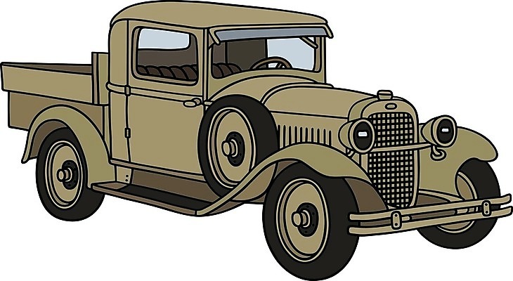 EPS 해외이미지 일러스트 자동차 사람없음 트럭 빈티지 클래식 복고 클래식카 해외202004 해외일러스트 육상교통 컨셉 승용차 파일형식 벡터 이미지허브