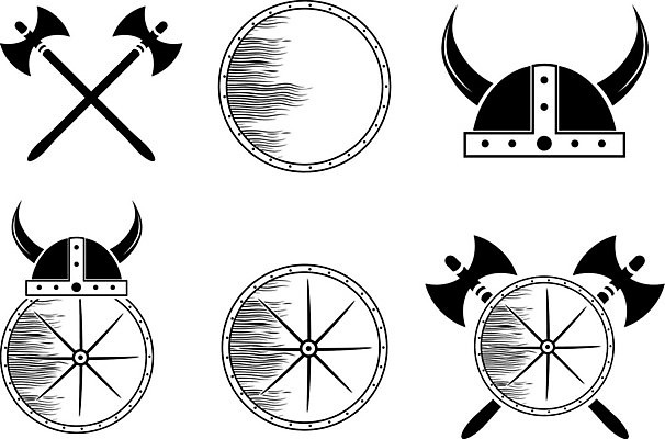 EPS 해외이미지 무기 일러스트 힘 장비 중세 헬멧 심볼 군용 전쟁 도끼 방패 전사 바이킹 스칸디나비아 옛날 해외202004 해외일러스트 군대 역사 보호장비 파일형식 벡터 이미지허브
