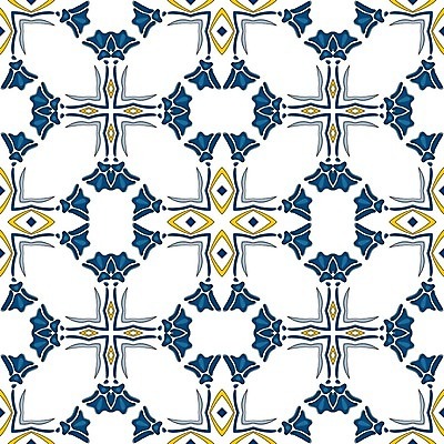 EPS 해외이미지 전통 디자인 패턴 일러스트 벽지 추상 장식 파란색 노란색 흰색 포르투갈 타일 묘사 정사각형 스페인어 엘리먼트 튀니지 해외202004 해외일러스트 도형 유럽 컬러 무늬 아프리카 파일형식 벡터 이미지허브