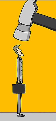 EPS 해외이미지 컨셉 일러스트 비즈니스 아이디어 비즈니스맨 망치 큼 위협 투자 지휘 위기 포트폴리오 해외202004 해외일러스트 남자 공구 직장인 크기 파일형식 벡터 이미지허브