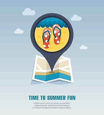 EPS 해외이미지 구름 모래 바다 여행 지도 일러스트 슬리퍼 해변 사람없음 여름 여름휴가 바캉스 쪼리 심볼 사인 해외202004 해외일러스트 자연요소 계절 신발 휴가 샌들 파일형식 벡터 여름_계절 이미지허브