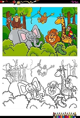 EPS 해외이미지 나무 동물 템플릿 캐릭터 디자인 교육 행복 어린이 일러스트 아프리카 자연 조류 코끼리 흑백 취미 그래픽 장식 책 유치원 원숭이 유머 어플리케이션 사자 만화 기린 그림 앵무새 악어 페이지 침팬지 색칠공부 해외202004 해외일러스트 일러캐릭터 식물 감정 나라 포유류 파충류 촬영기법 사람 학습 색칠 생태계 파일형식 벡터 이미지허브