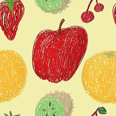 EPS 해외이미지 음식 패턴 오렌지 과일 일러스트 키위 종류 체리 사과 해외202004 해외일러스트 무늬 파일형식 벡터 이미지허브