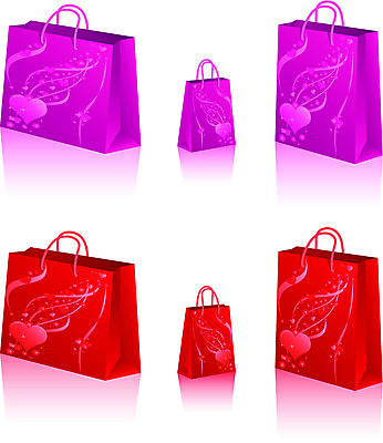 EPS 해외이미지 종이 분홍색 가방 일러스트 선물 사랑 미술 쇼핑 유행 핸드백 하트 클립 노끈 해외202004 해외일러스트 모양 잡화 감정 줄 컬러 문화예술 파일형식 벡터 이미지허브