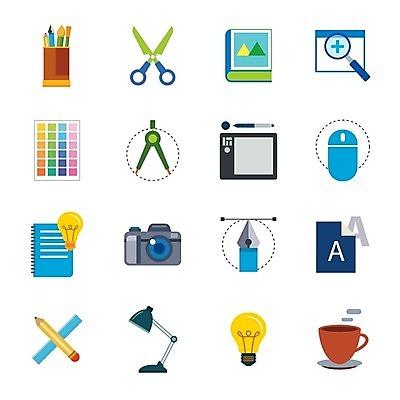 EPS 해외이미지 디자인 선 곡선 인터넷 일러스트 미술 그래픽 컴퓨터 세트 픽토그램 알약 연필 펜 웹 페인트 공구 붓 팔레트 디자이너 수집 심볼 오브젝트 그림 파일 엘리먼트 해외202004 해외일러스트 직업 문화예술 학용품 전자제품 필기구 약 도구 파일형식 벡터 이미지허브