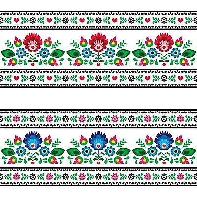 EPS 해외이미지 전통 꽃 패턴 일러스트 사람없음 컬러풀 화려 폴란드 해외202004 해외일러스트 식물 유럽 컬러 컨셉 무늬 파일형식 벡터 이미지허브