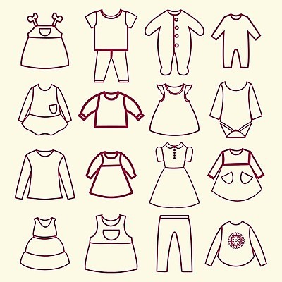 EPS 해외이미지 템플릿 디자인 드레스 옷 백그라운드 셔츠 티셔츠 일러스트 바지 소녀 소년 세트 치마 흰색 아기 그룹 낙서 주머니 만화 스케치 심볼 심플 윤곽 해외202004 해외일러스트 여자 남자 어린이 컬러 상의 하의 미술 사람 파일형식 벡터 이미지허브