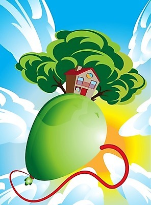 EPS 해외이미지 나무 낙엽 잎 일러스트 창문 하늘 지붕 부동산 주택 건물 장식 초록색 햇빛 문 환경 꿈 행성 발코니 만화 그림 공상 풍선 헬륨 해외202004 해외일러스트 식물 건축물 컬러 태양 우주 원소 재산 파일형식 벡터 이미지허브