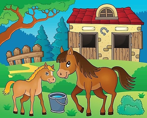 EPS 해외이미지 동물 행복 농업 일러스트 포유류 자연 미술 건물 물 여름 울타리 농장 나뭇가지 시골 그리기 승마 양동이 그림 갈기 조랑말 망아지 외양간 해외202004 해외일러스트 자연요소 나무 건축물 계절 감정 산업 새끼 스포츠 모션 문화예술 담장 말 생태계 파일형식 벡터 이미지허브