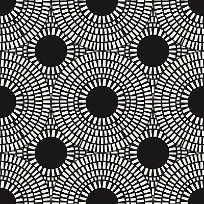 EPS 해외이미지 디자인 백그라운드 패턴 일러스트 벽지 추상 흑백 그래픽 장식 유행 검은색 흰색 직물 원형 구멍 보행로 인쇄 타일 질감 정사각형 모자이크 겹침 대칭 방사형 포장소품 스타일 해외202004 해외일러스트 도형 길 컬러 무늬 포장 촬영기법 오브젝트 포장재료 파일형식 벡터 이미지허브