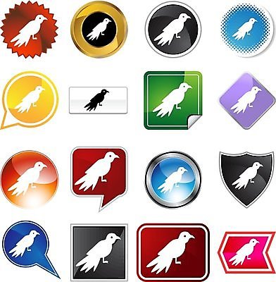 EPS 해외이미지 클립아트 디자인 일러스트 조류 버튼 그래픽 세트 검은색 까마귀 엘리먼트 해외202004 해외일러스트 동물 컬러 파일형식 벡터 이미지허브