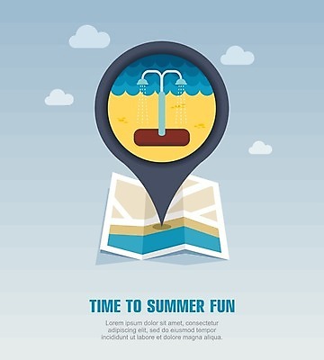 EPS 해외이미지 구름 지도 일러스트 해변 사람없음 여름 여름휴가 바캉스 해수욕장 위치 샤워실 샤워장 해외202004 해외일러스트 자연요소 계절 바다 휴가 샤워시설 파일형식 벡터 여름_계절 이미지허브