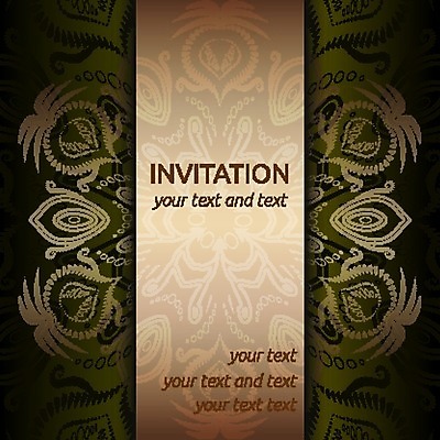 EPS 해외이미지 카드템플릿 일러스트 사람없음 초록색 빈티지 클래식 고급 베이지색 해외202004 해외일러스트 템플릿 컬러 컨셉 카드_감사 파일형식 벡터 이미지허브