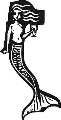 EPS 해외이미지 음료 바다 와인잔 일러스트 사랑 와인 수영 위험 신화 공상 인어 목판화 사이렌 해외202004 해외일러스트 감정 컨셉 술잔 주류 수상스포츠 파일형식 벡터 이미지허브