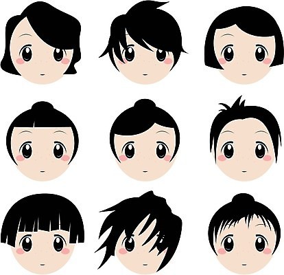 EPS 해외이미지 캐릭터 헤어스타일 디자인 응시 여자 행복 감정 얼굴 어린이 일러스트 통신 사람 동양인 세트 머리 일본 흰색 표현 그룹 달콤 만화 눈썹 수집 심볼 그림 코믹 엘리먼트 스타일 해외202004 해외일러스트 일러캐릭터 시선 아시아 컬러 인종 신체부위 맛 파일형식 벡터 이미지허브