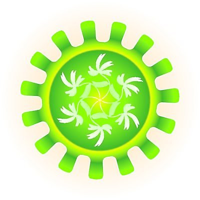 EPS 해외이미지 식물 컨셉 꽃무늬 일러스트 자연 경사 초록색 노란색 힘 원형 구부린 톱니바퀴 기어 내추럴 직진 해외202004 해외일러스트 도형 꽃 컬러 무늬 모션 생태계 파일형식 벡터 이미지허브