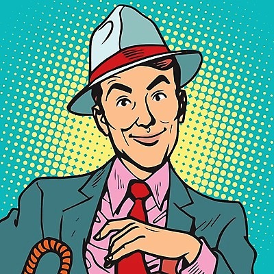 EPS 해외이미지 남자 일러스트 한명 정장 상반신 성인 비즈니스맨 복고 팝아트 카툰스타일 성인남자한명만 해외202004 하프톤 해외일러스트 1 옷 컬러 비즈니스 사람 직장인 그림 남자한명만 성인남자만 파일형식 벡터 이미지허브