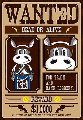 EPS 해외이미지 동물 포스터 일러스트 가축 카우보이 보안관 만화 카우보이모자 당나귀 서쪽 해외202004 해외일러스트 직업 모자_잡화 말 방향 파일형식 벡터 이미지허브