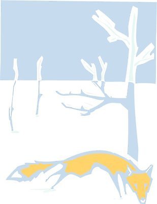 EPS 해외이미지 동물 영어 야생동물 일러스트 자연 빨간색 얼음 추위 숲 사냥 여우 목판화 해외202004 해외일러스트 자연요소 문자 컬러 포유류 생태계 파일형식 벡터 이미지허브