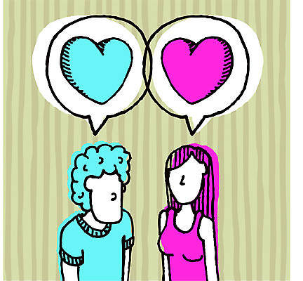 EPS 해외이미지 여자 남자 말풍선 일러스트 통신 청소년 대화 사랑 컬러풀 하트 스케치 해외202004 해외일러스트 모양 감정 컬러 말하기 미술 사람 파일형식 벡터 이미지허브