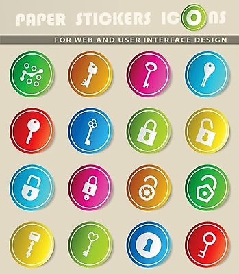 EPS 해외이미지 모양 스티커 일러스트 열쇠 자물쇠 안전 세트 문 오픈 보호 심볼 잠금 보안 대문 열쇠구멍 해외202004 해외일러스트 컨셉 파일형식 벡터 이미지허브