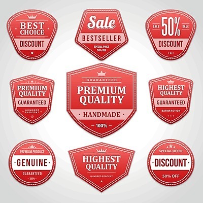 EPS 해외이미지 스티커 일러스트 사람없음 빨간색 세트 라벨 세일 해외202004 해외일러스트 컬러 프레임 파일형식 벡터 이미지허브